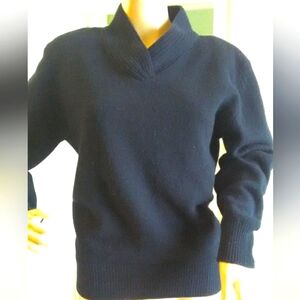 VINTAGE SWEATER BY SELLECCA BLACK W/ LAMBSWOOL & ANGORA SZ. SM RIBBED CUFF/ HEM